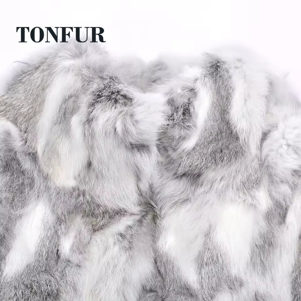 2025 Thick Warm Classical Customize Women's Real Whole Skin Real Genuine Rabbit Fur Coat Female Mandarin Collar Jacket TSR257