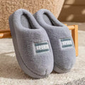 Fashion Women's Bow Slippers Winter Indoor Home Warm Non-Slip EVA Thick Bottom Couples Shoes Plush Soft Sole House Slides