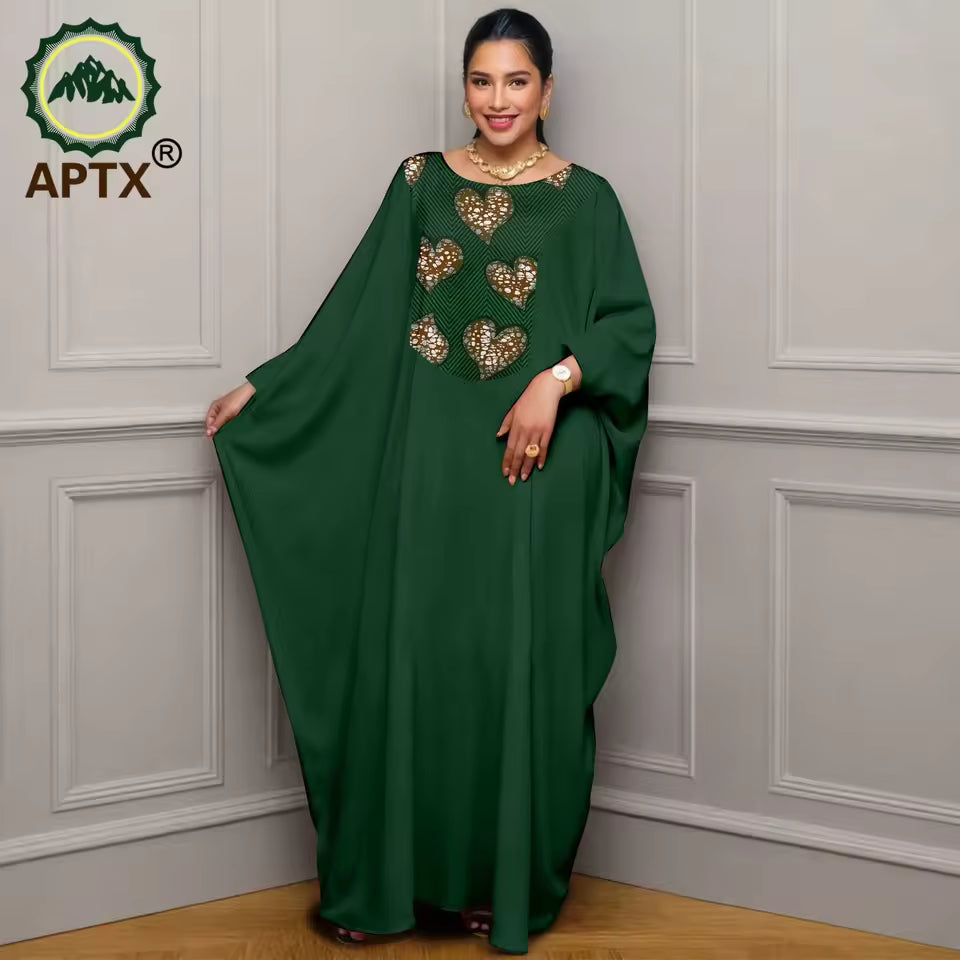 Women’s African Print Maxi Kaftan Dress – Loose Fit Short Sleeve Islamic Abaya