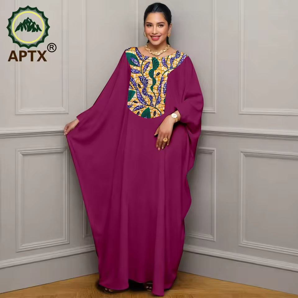 Women’s African Print Maxi Kaftan Dress – Loose Fit Short Sleeve Islamic Abaya