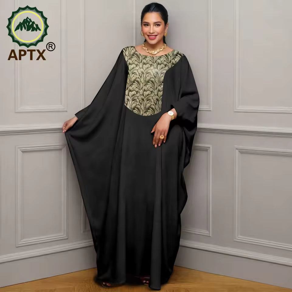 Women’s African Print Maxi Kaftan Dress – Loose Fit Short Sleeve Islamic Abaya