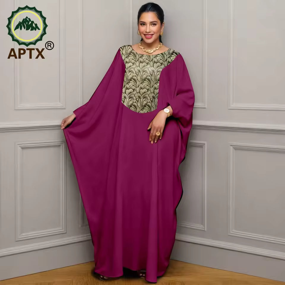 Women’s African Print Maxi Kaftan Dress – Loose Fit Short Sleeve Islamic Abaya