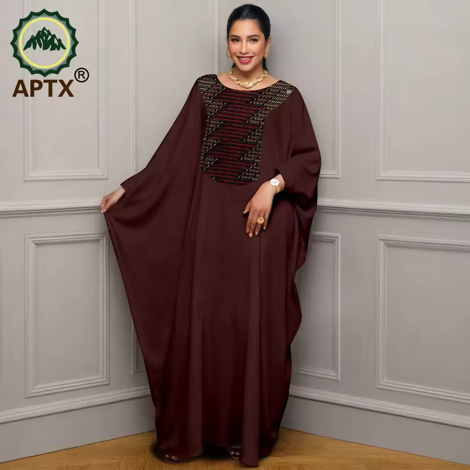 Women’s African Print Maxi Kaftan Dress – Loose Fit Short Sleeve Islamic Abaya