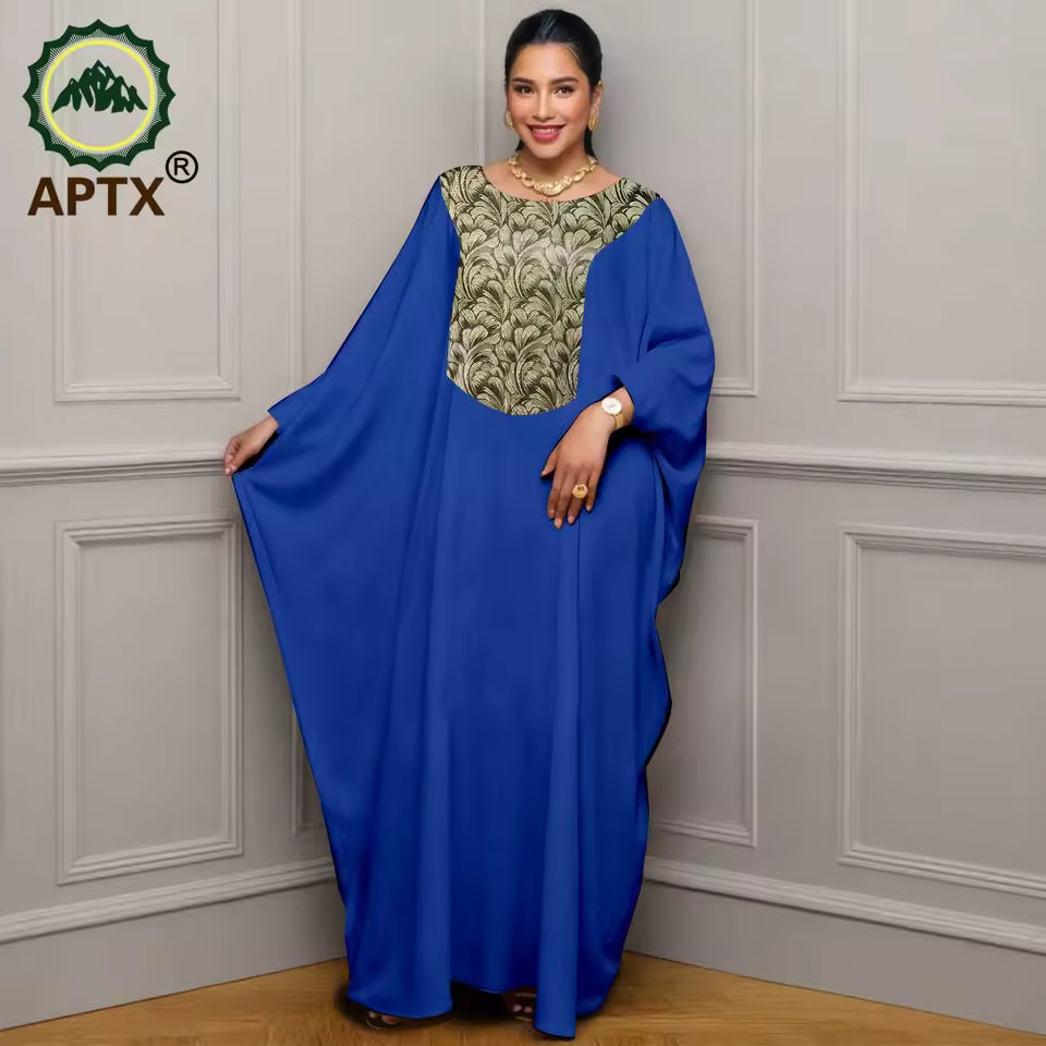 Women’s African Print Maxi Kaftan Dress – Loose Fit Short Sleeve Islamic Abaya