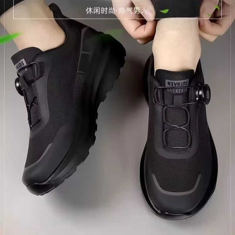 Original New Men Rotating-button Driving Sneakers Platform Casual Walking Shoes Outdoor Wear-resistant Running Sports Shoes Plus